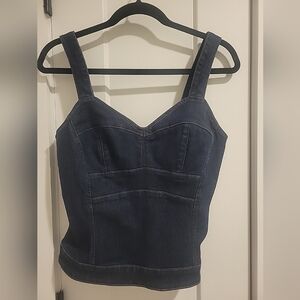 White House Black Market Denim Sz 4 Bustier Top